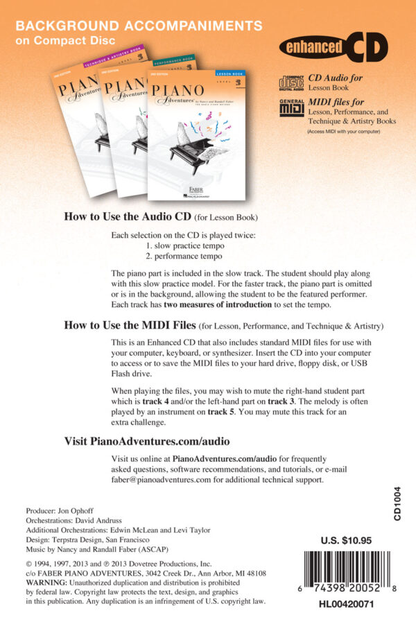 Piano Adventures Background Accompaniments Level 2B - Image 3
