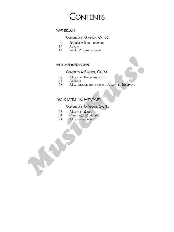Bruch, Mendelssohn, Tchaikovsky - Three Romantic Violin Concertos for Violin and Piano - Image 2