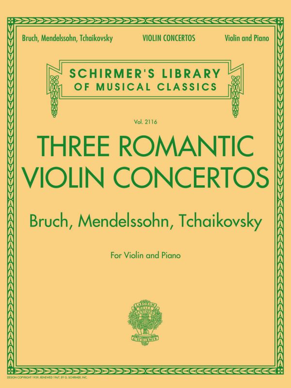 Bruch, Mendelssohn, Tchaikovsky - Three Romantic Violin Concertos for Violin and Piano - Image 1